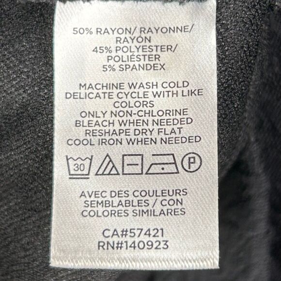 Loft Black Square Neck Puff Sleeve Floral Jacquard T Shirt Top Classic Gothic L - Picture 9 of 10